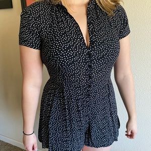 Polka Dot Short Sleeve Romper
